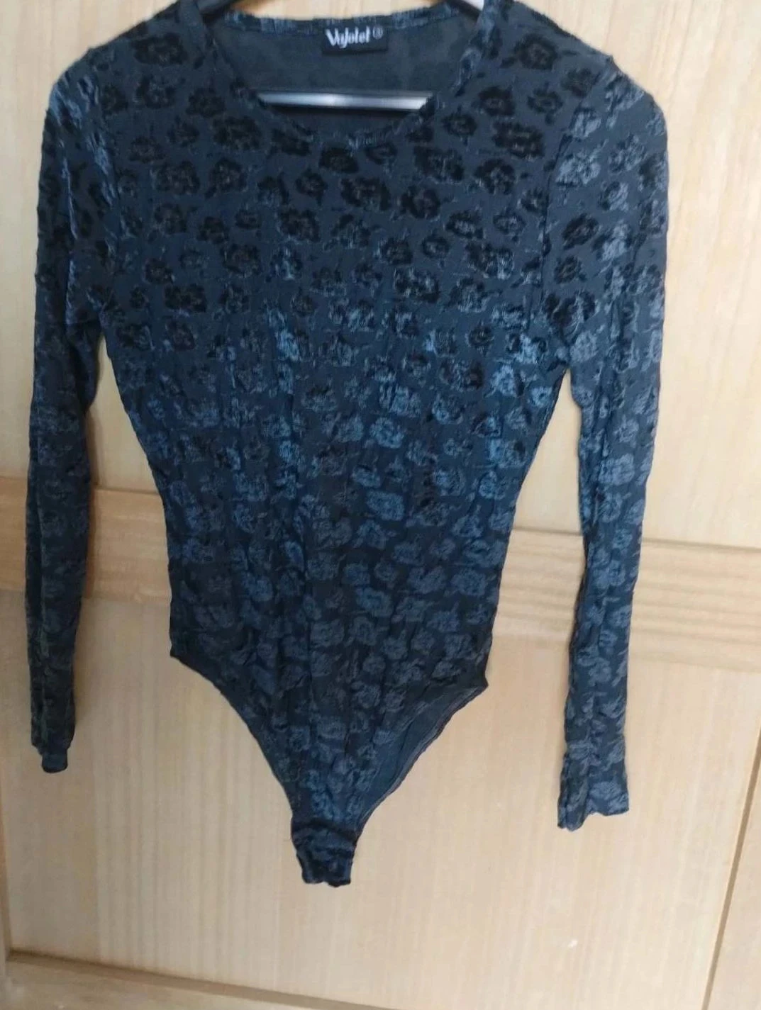 Marineblauw fluwelen body, lange mouwen, Vajolet T3 – photo 4